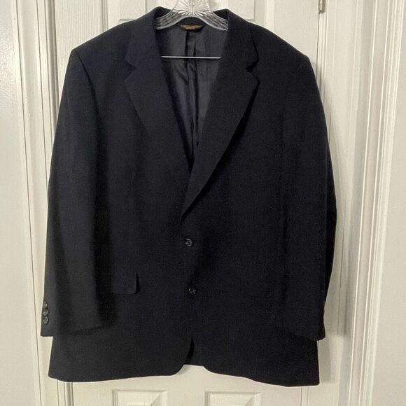 Brooks Brothers Men’s Navy Blue Blazer 46L Two Button Wool Blend Jack - Picture 8 of 9